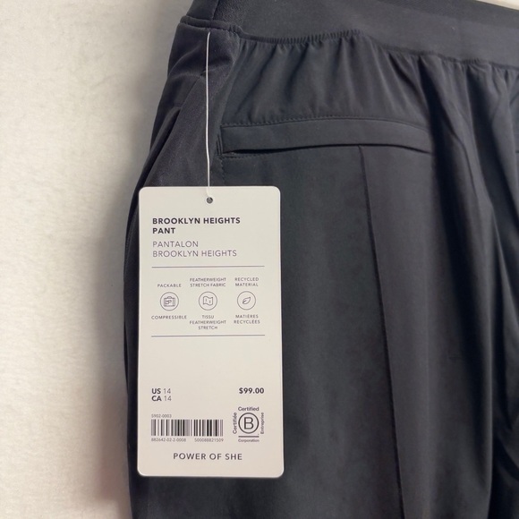 NWT Athleta Brooklyn Heights Pants Black 14 884642 Pull On Straight leg - Picture 4 of 10